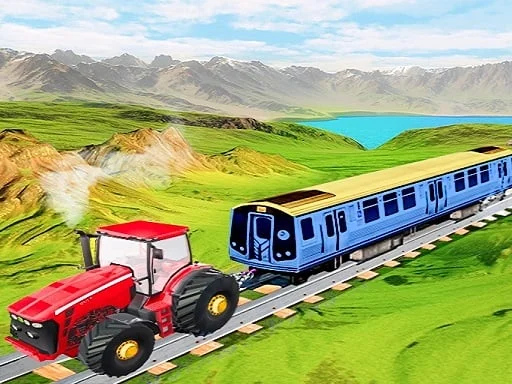 Chain tractor train towing game