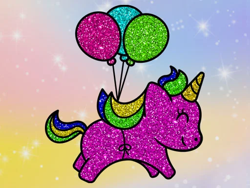 Coloring Book: Glittered Unicorns